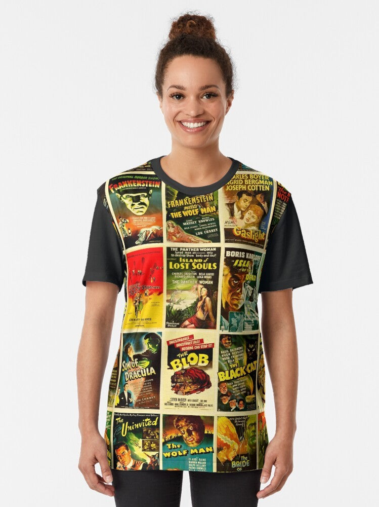 Vintage classic horror monster movie poster graphic design t-shirt - Women