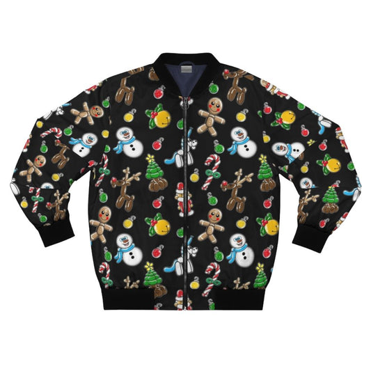 Christmas balloon bomber jacket, featuring balloon patterns and designs