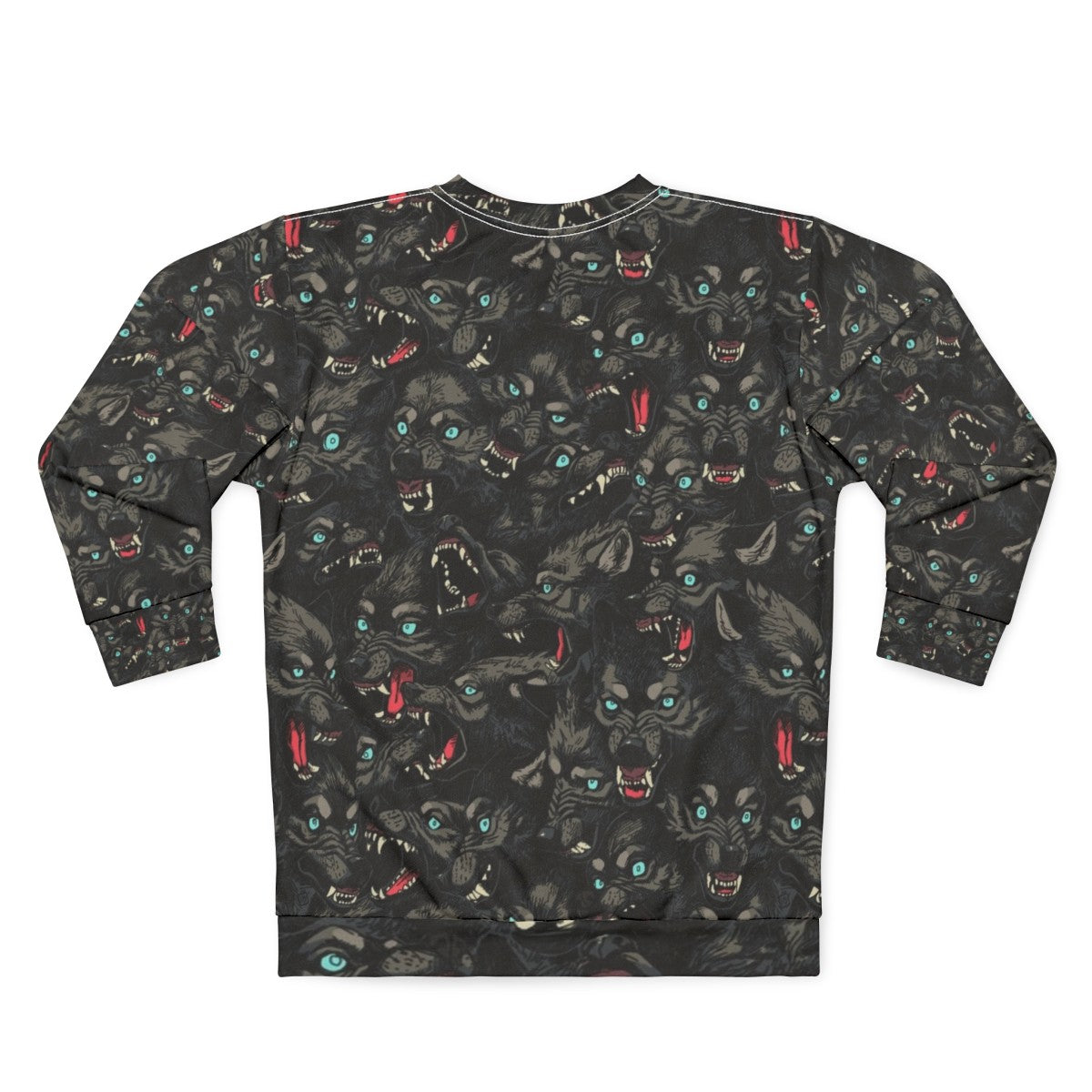 Dark Wolf Pack Pattern Sweatshirt - Back