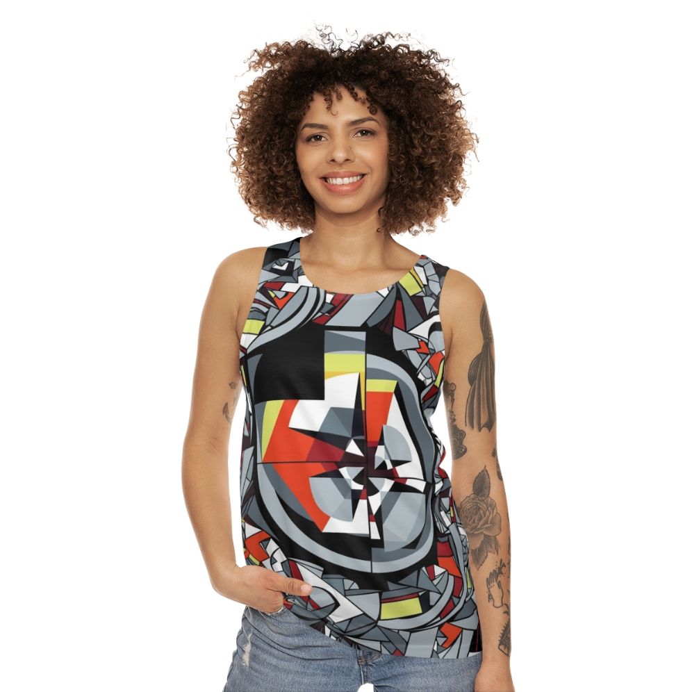 Unisex tank top with the meaning of music design - women