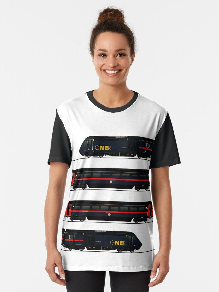 GNER HST Class 43 Locomotive graphic printed on a t-shirt - Women