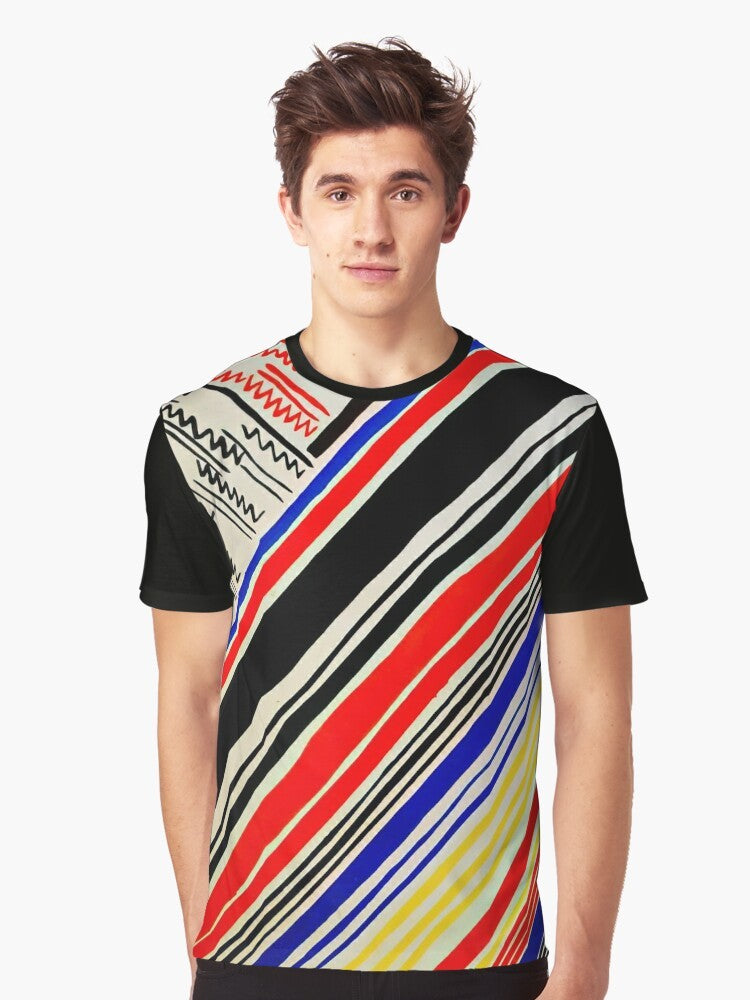 Sonia Delaunay "Composition 11" graphic t-shirt featuring abstract, colorful geometric patterns - Men