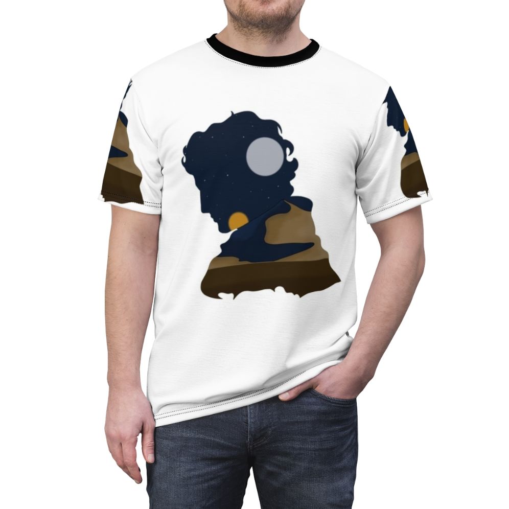 Dune 2020 inspired sci-fi fan art design on a t-shirt - men front