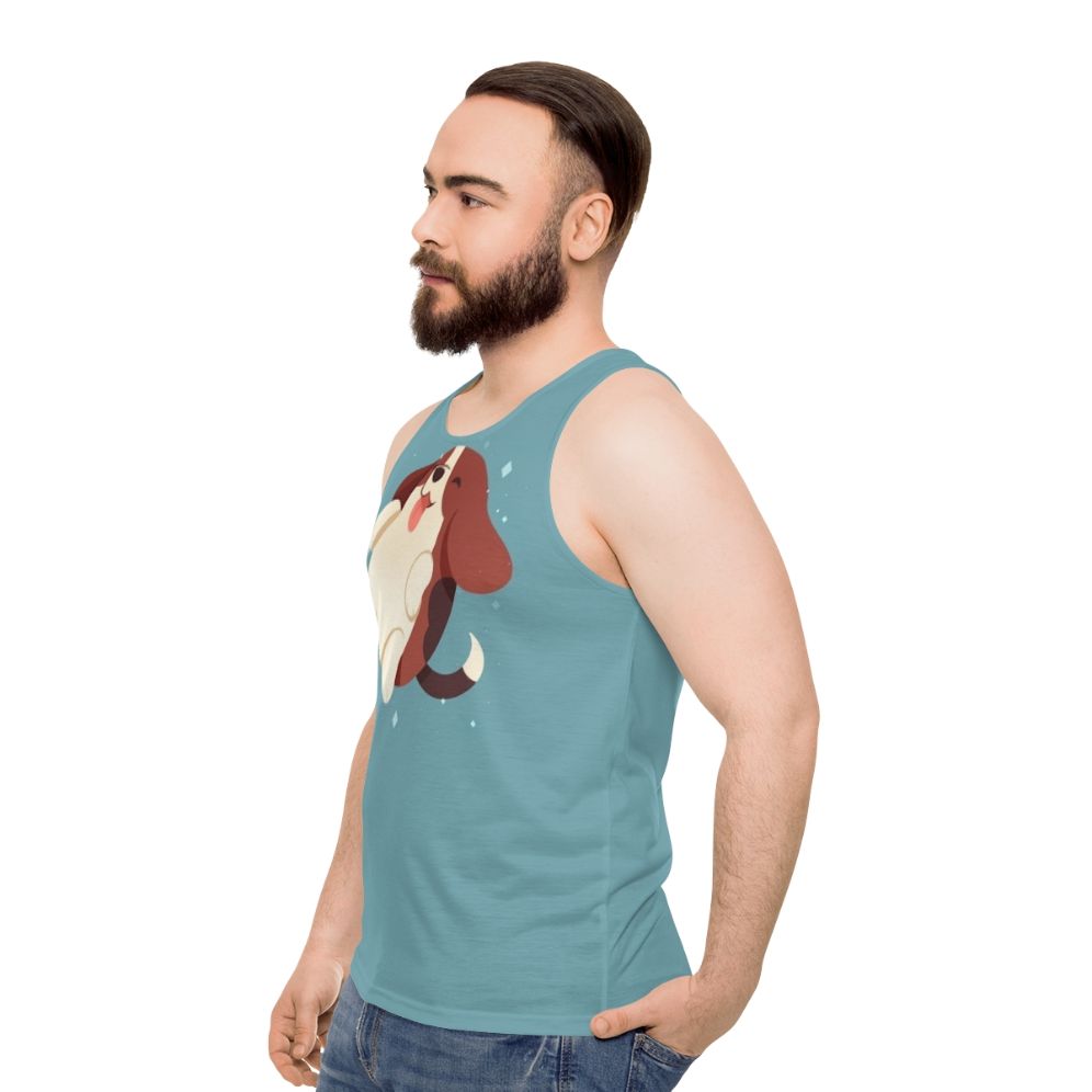 Beagle puppy on adorable unisex tank top - men side