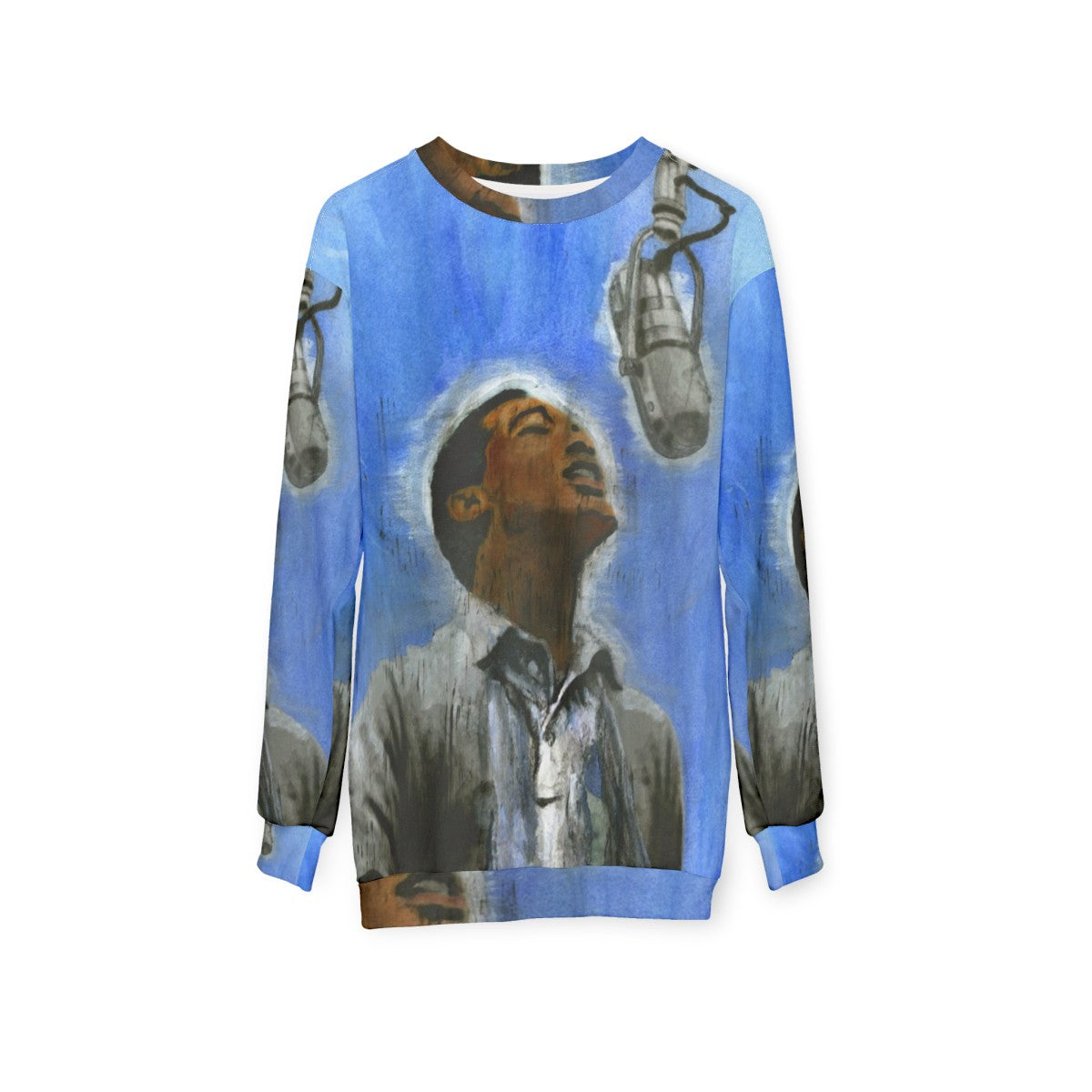 Vintage Sam Cooke Soul Music Portrait Sweatshirt - hanging