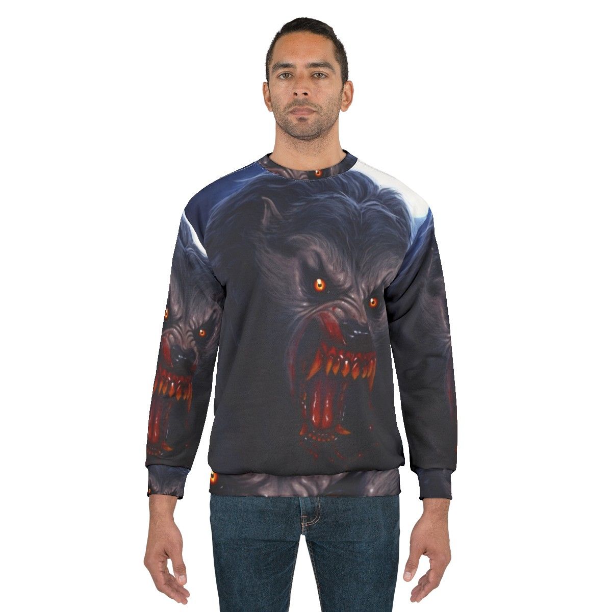 Beware the Moon werewolf horror sweatshirt - men