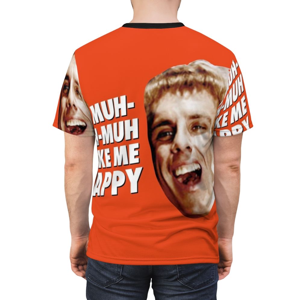 Simple Jack inspired all-over-print t-shirt with a humorous, pop culture-themed design - men back