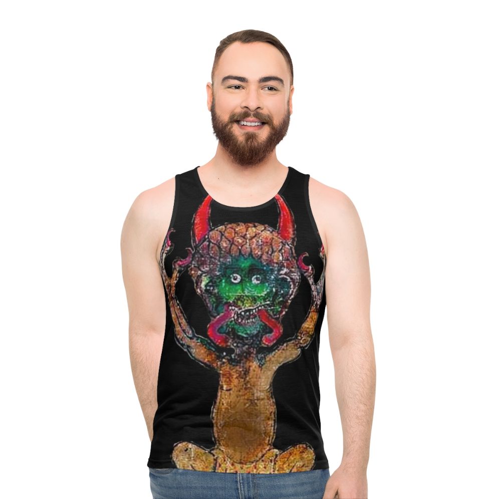 Medieval Codex Gigas Devil Illustration Unisex Tank Top - men