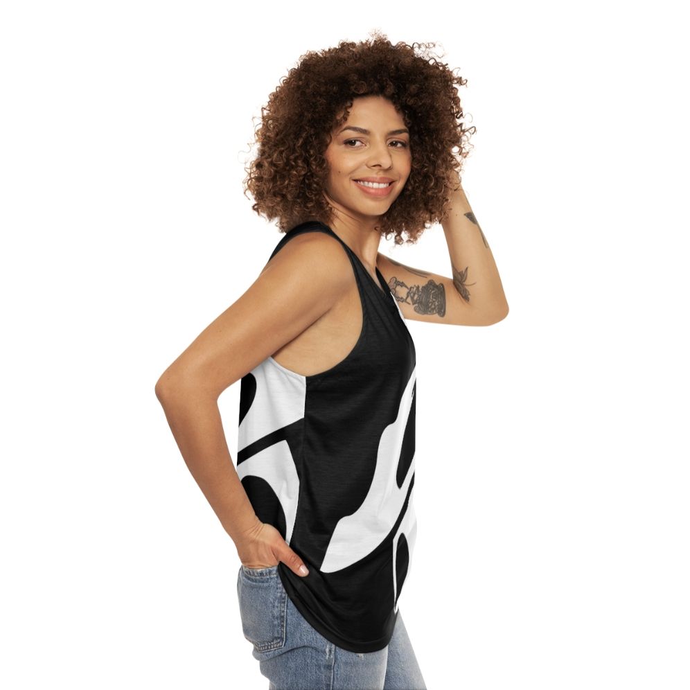 Hollow Knight Quirrel Mask Unisex Minimalist Tank Top - women side