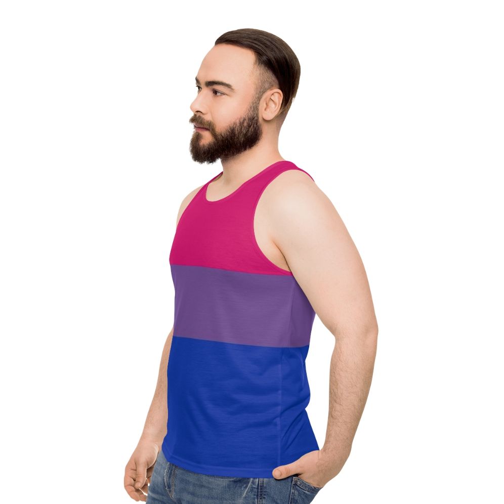 Bisexual pride flag unisex tank top - men side