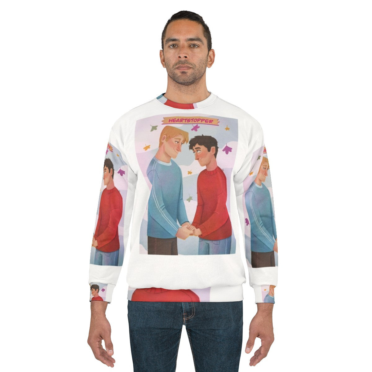 Heartstopper characters Nick Nelson and Charlie Spring illustration on a sweatshirt - men