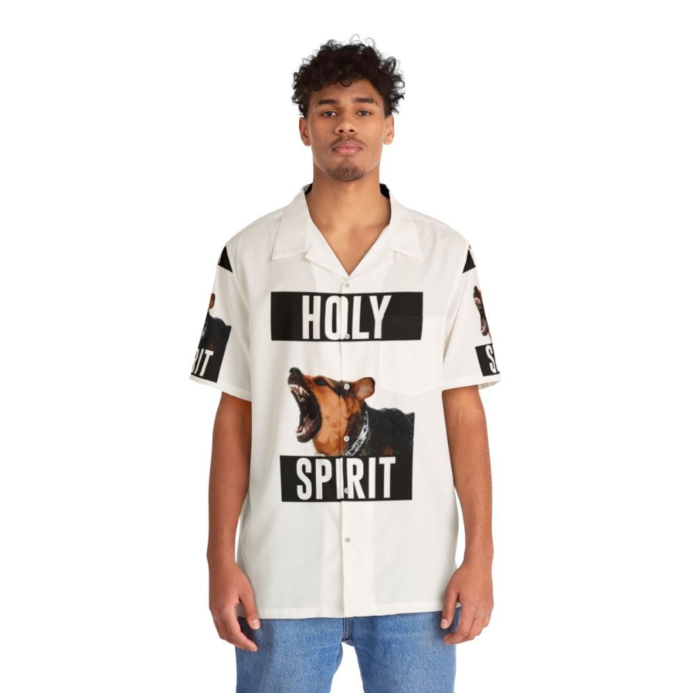 Holy Spirit Hawaiian Shirt with Christian Symbols - People Front