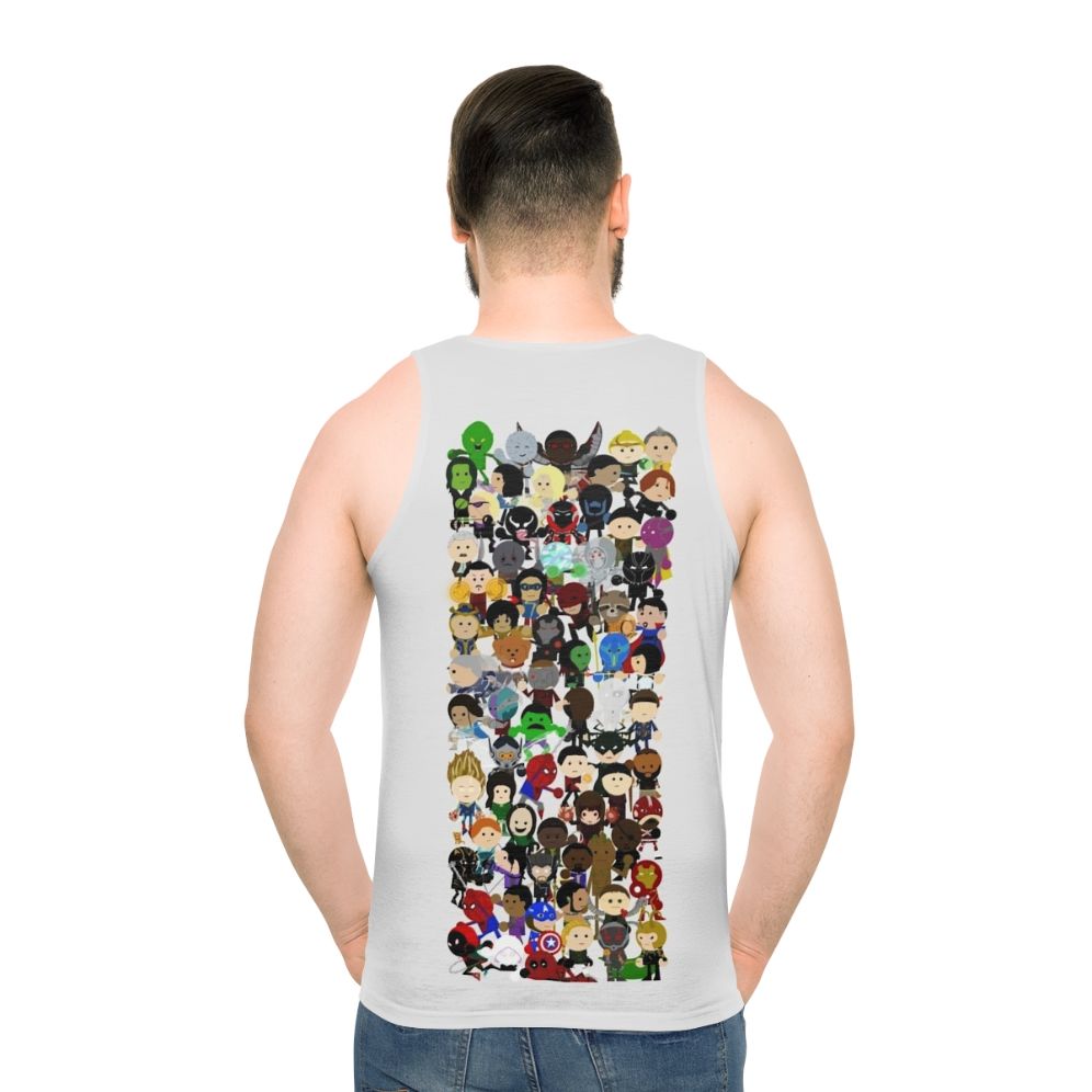 Unisex superhero tank top - men back