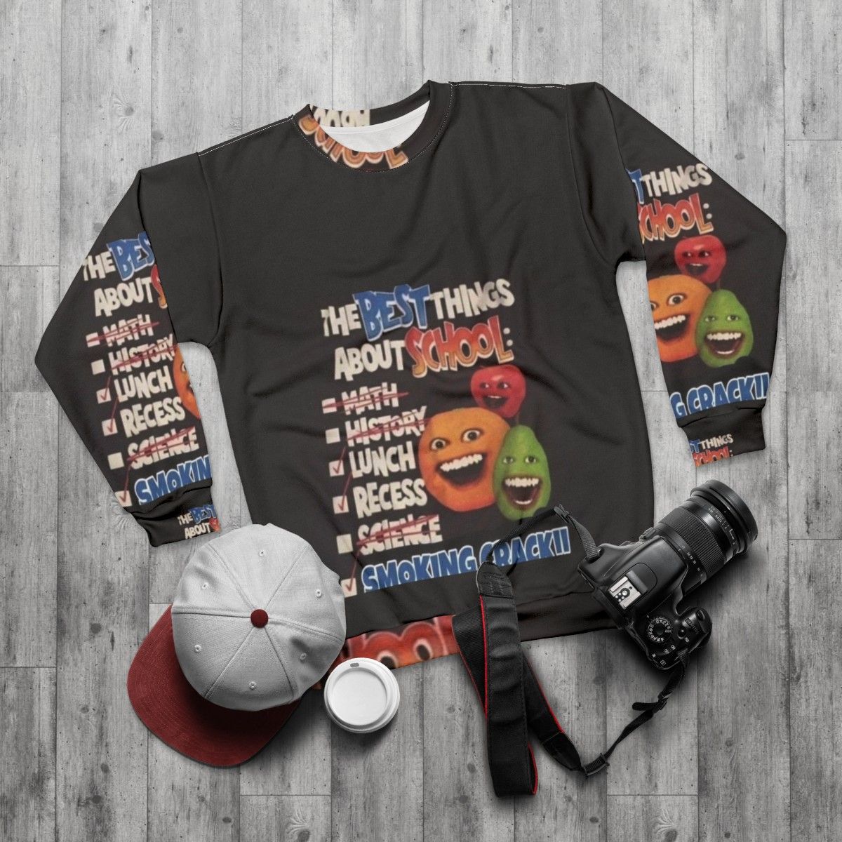 Annoying Orange School Sweatshirt - flat lay