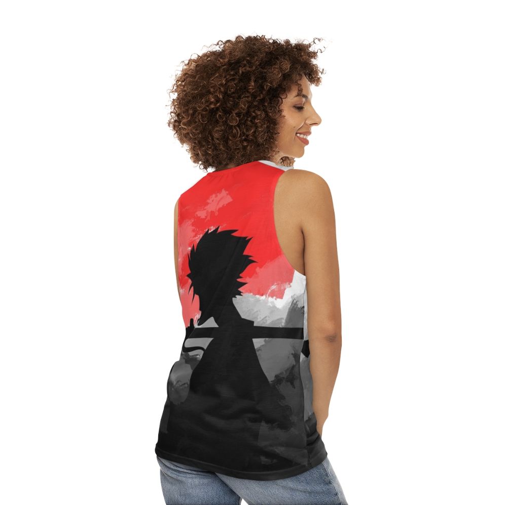 Samurai warrior sunset unisex tank top - women back