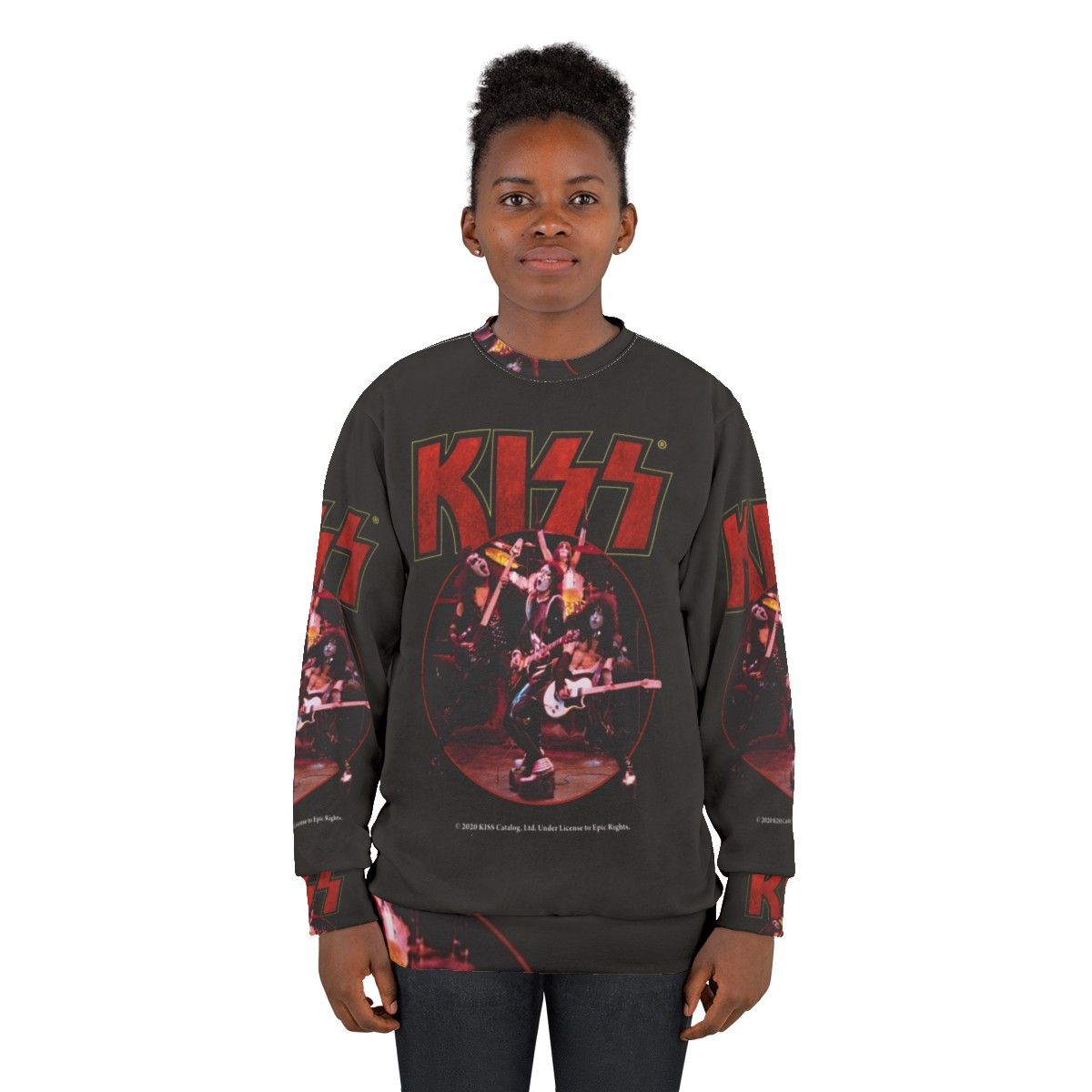 Kiss Band Sweatshirt with Band Members and Logo - women