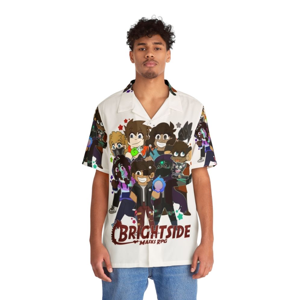 Chibi Hawaiian Shirt with Superhero and Villain Designs - People Front