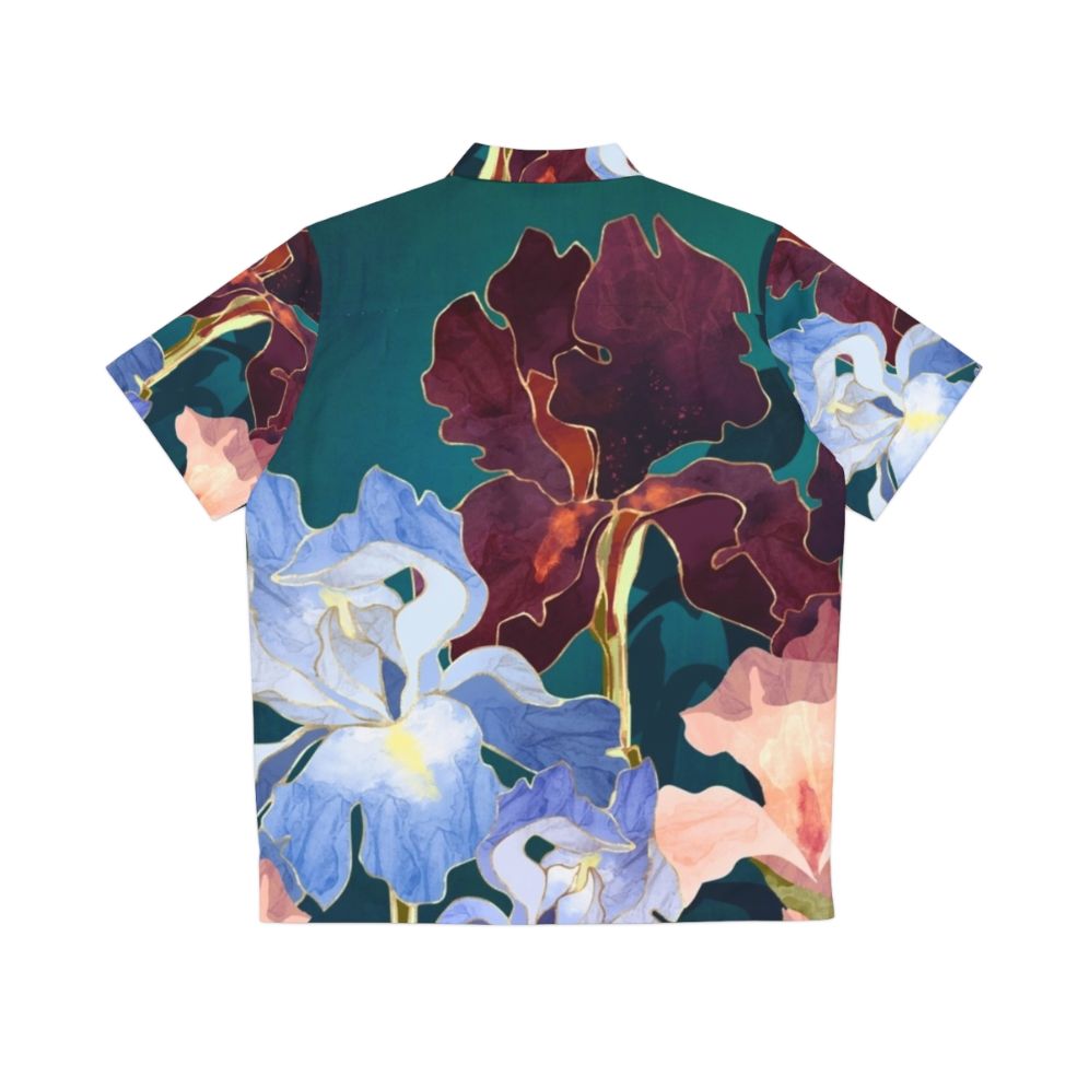 Iris abstract pattern hawaiian floral shirt - Back