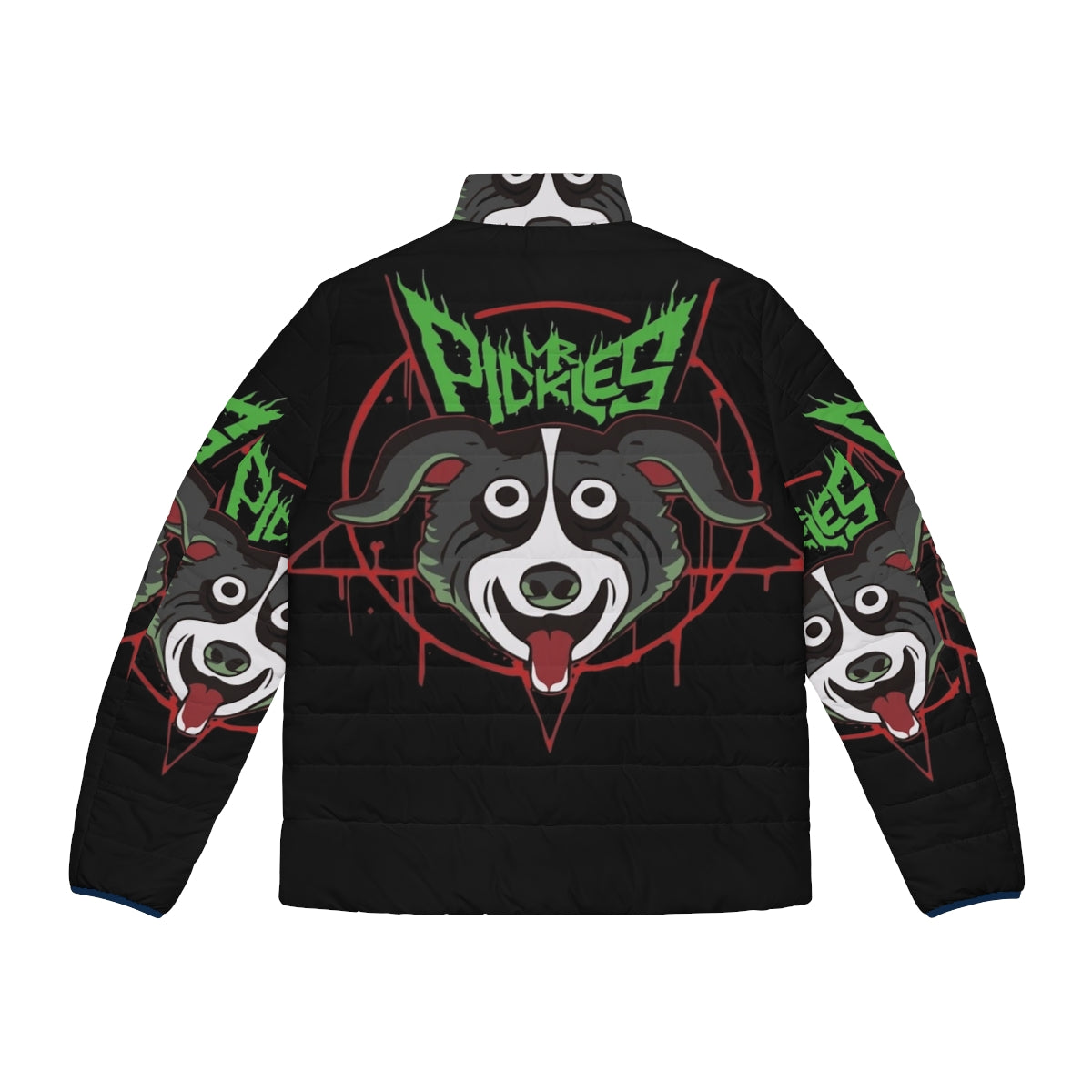 Mr Pickles 04 Puffer Jacket - Demonic dog design from Adult Swim - Back