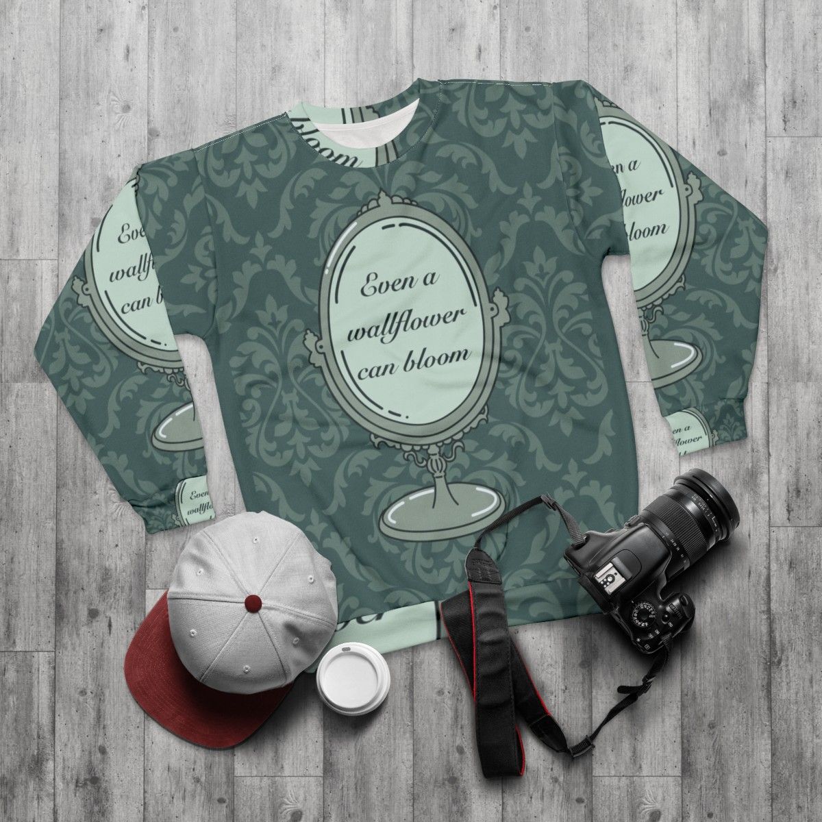 Even a Wallflower Can Bloom Bridgerton Inspired Sweatshirt - flat lay