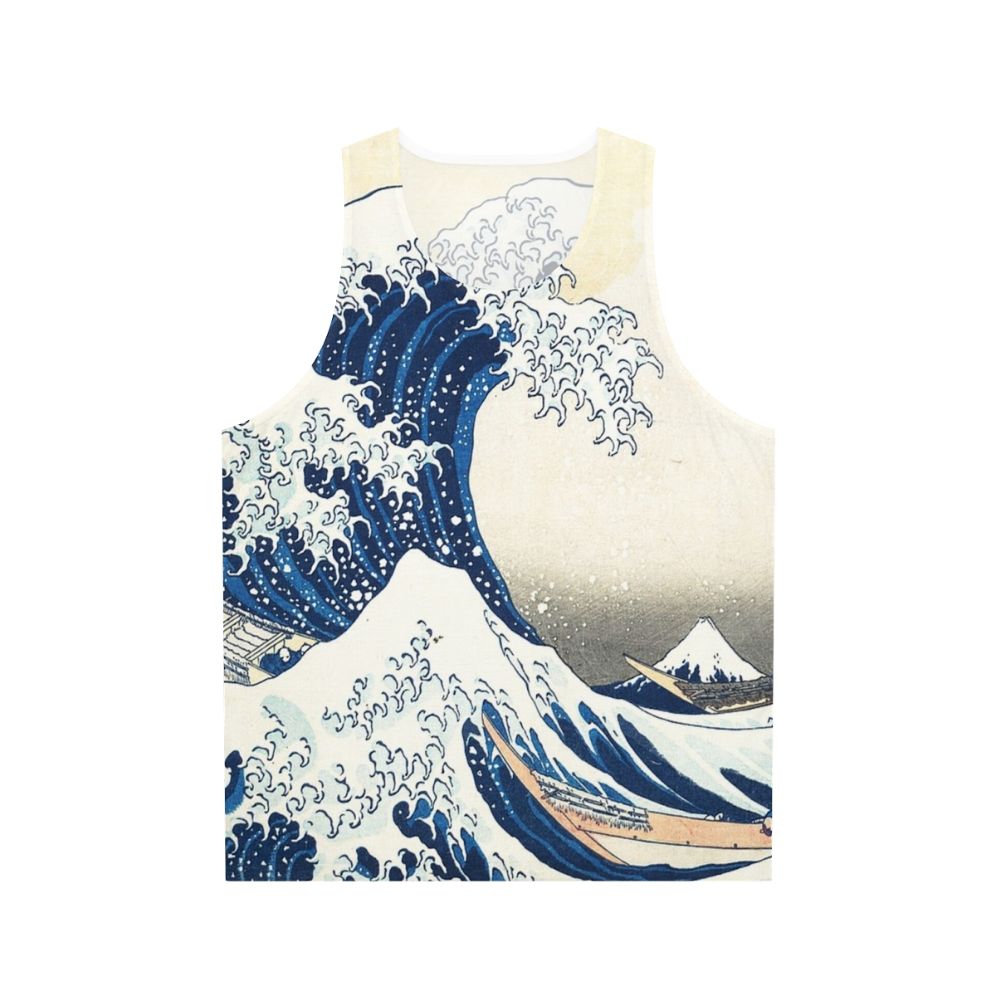 Hokusai's famous The Great Wave Off Kanagawa artwork printed on a unisex tank top