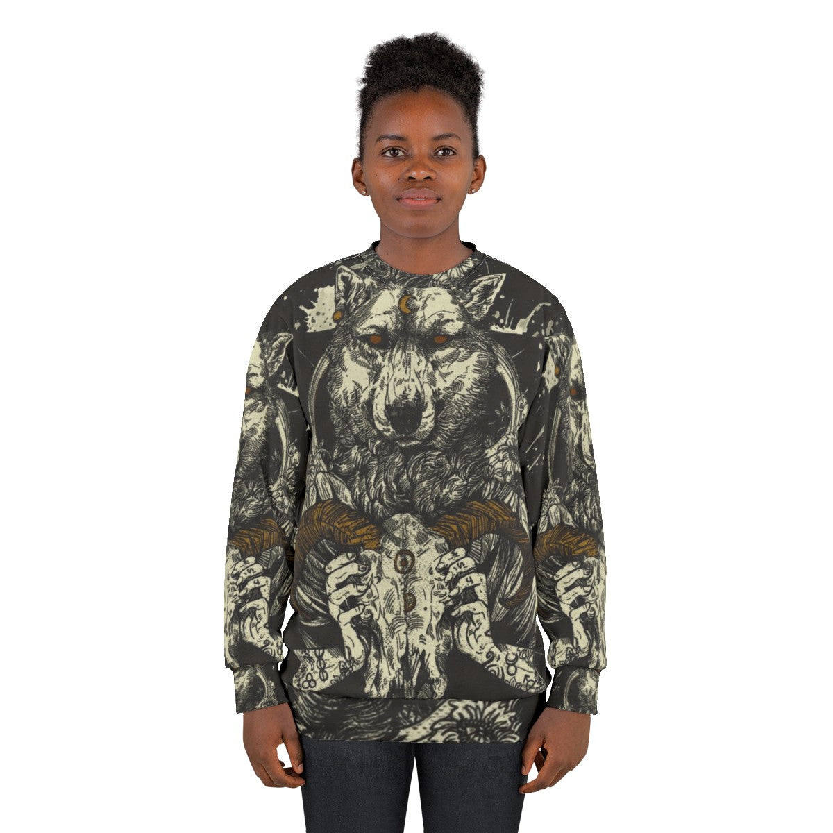 Witchcraft sweatshirt with occult and supernatural design - women