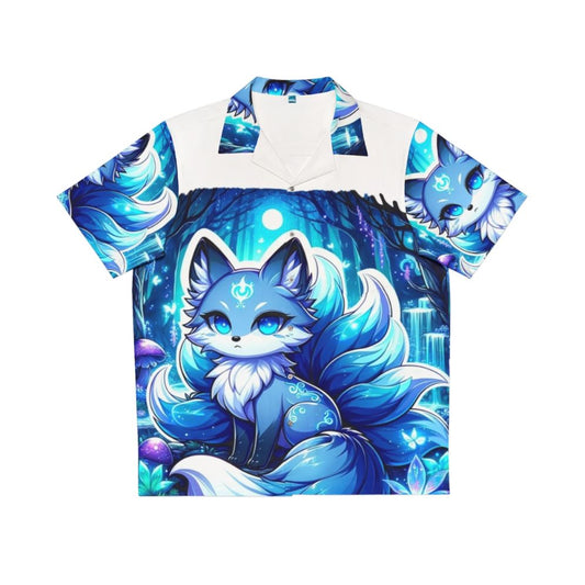 Azure legendary animals mystic fox Hawaiian shirt