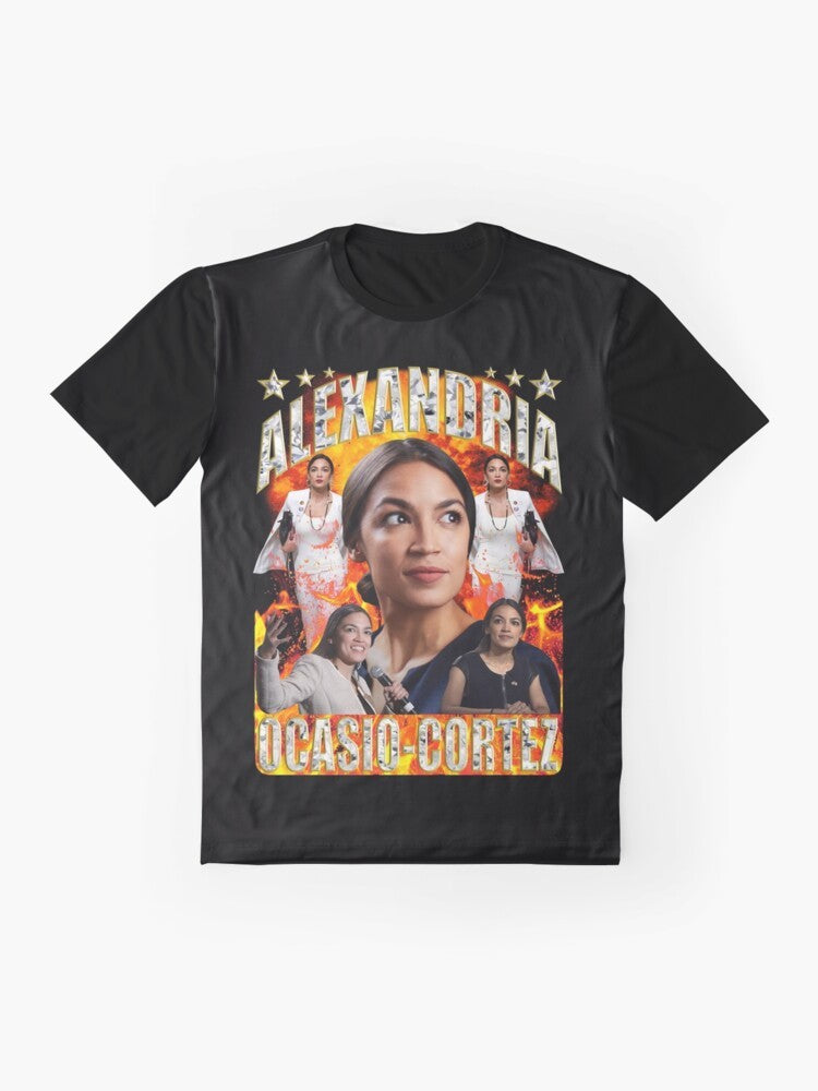 Alexandria Ocasio-Cortez (AOC) Democratic Socialist Graphic T-Shirt - Flat lay