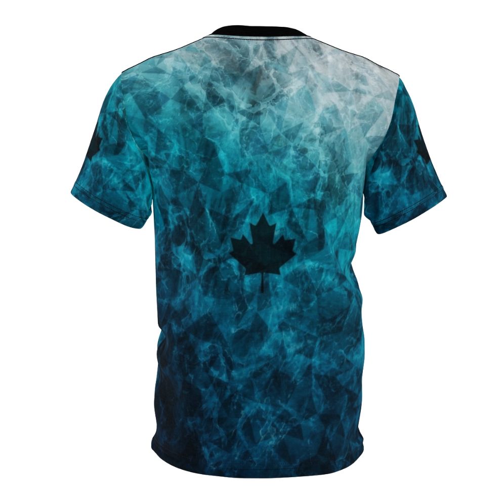 Black ice camouflage pattern printed on a high-quality t-shirt, perfect for cold weather activities. - Back