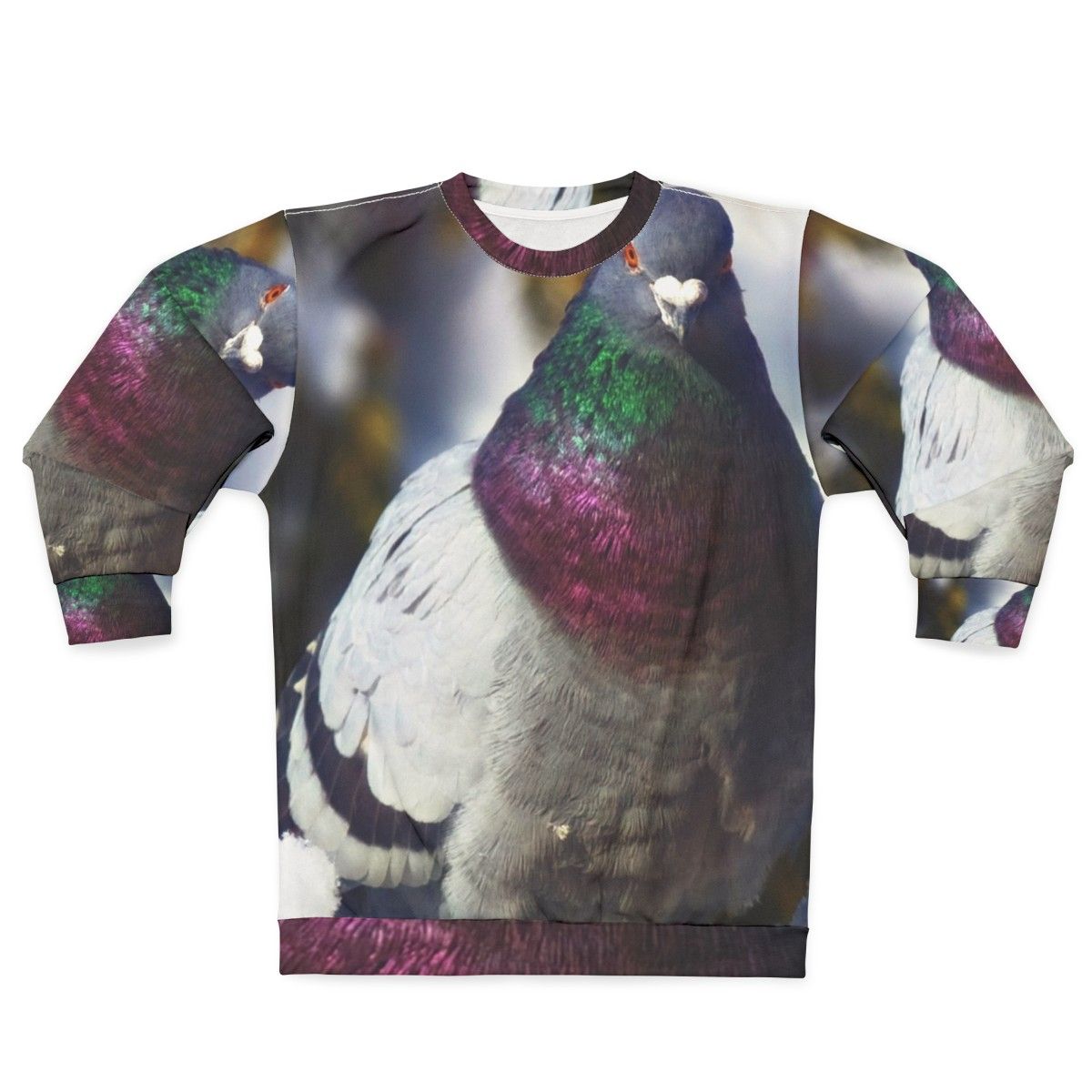 Feral pigeon sweatshirt featuring a cute pigeon design