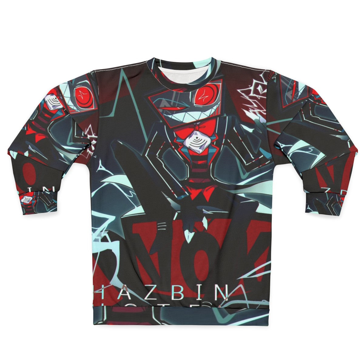 Hazbin Hotel Vox Sweatshirt featuring the character Vox