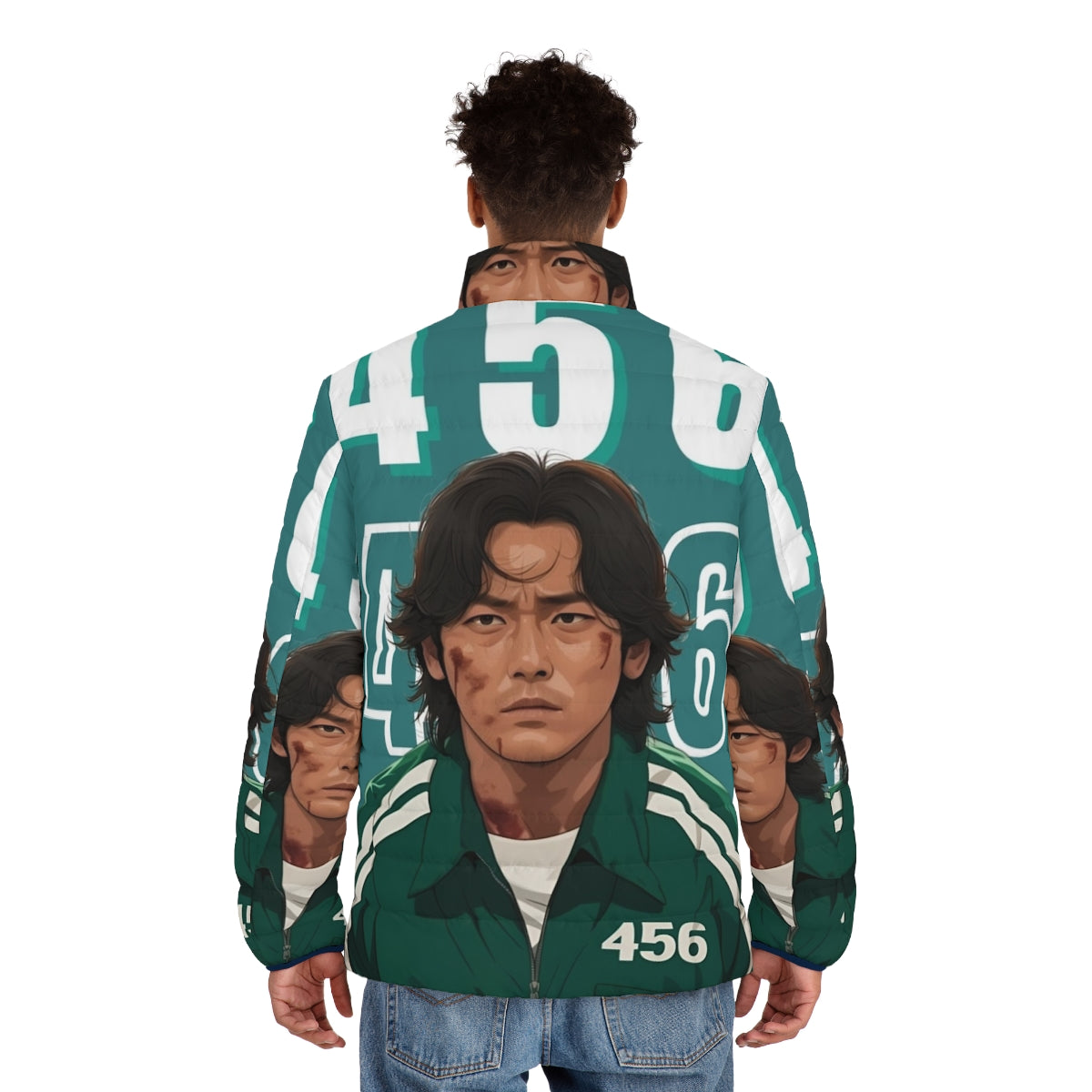 Squid Game Player 456 Seong Gi Hun Puffer Jacket 2 - Officially Licensed Merchandise - men back