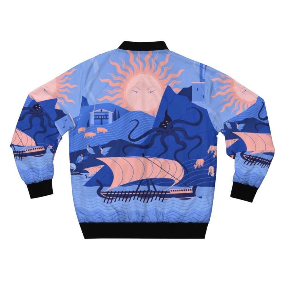 Odyssey bomber jacket with ancient Greek mythology-inspired design - Back