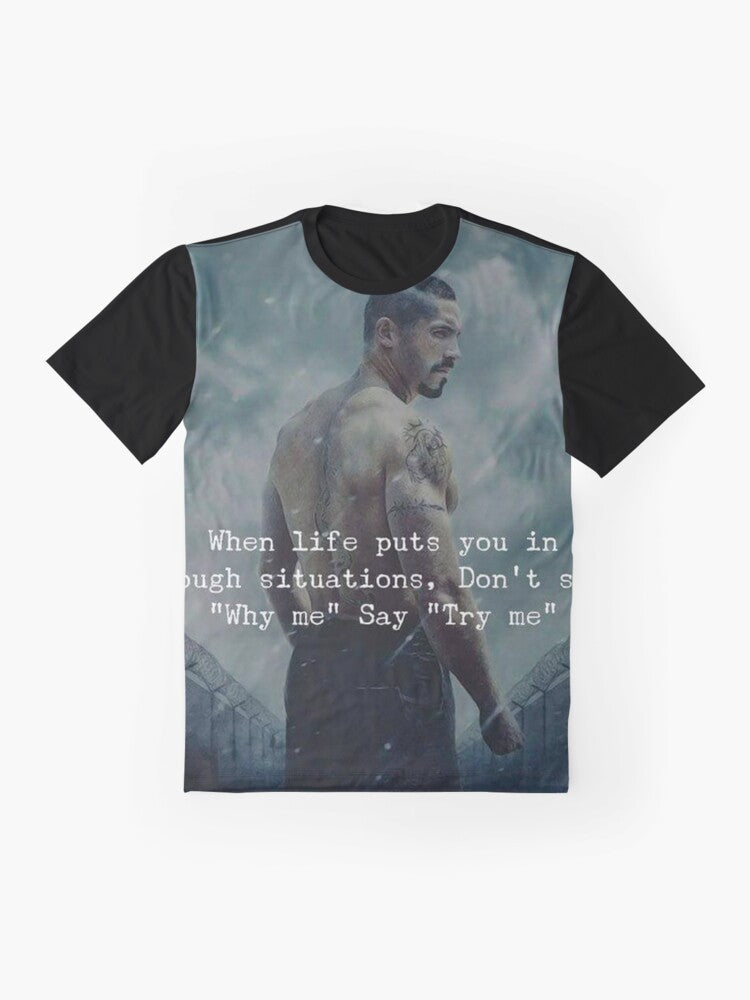 Yuri Boyka Graphic T-Shirt featuring the iconic actor Scott Adkins - Flat lay