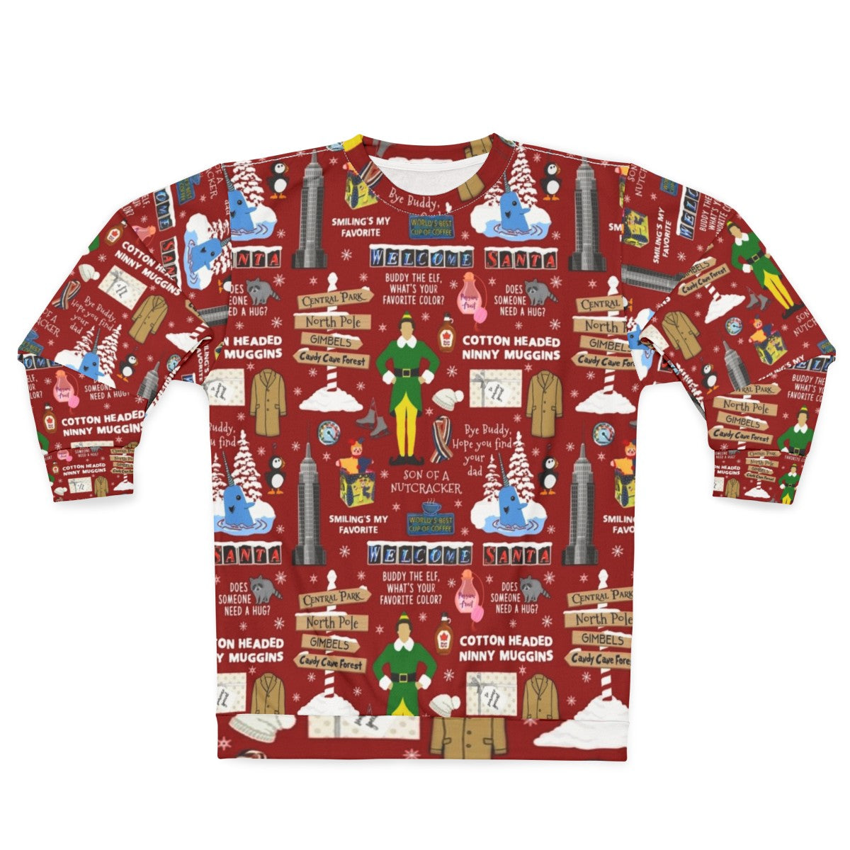 Buddy the Elf Collage Design Christmas Sweatshirt