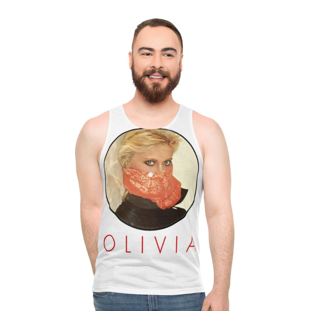 Olivia Newton John disco-inspired unisex tank top - men