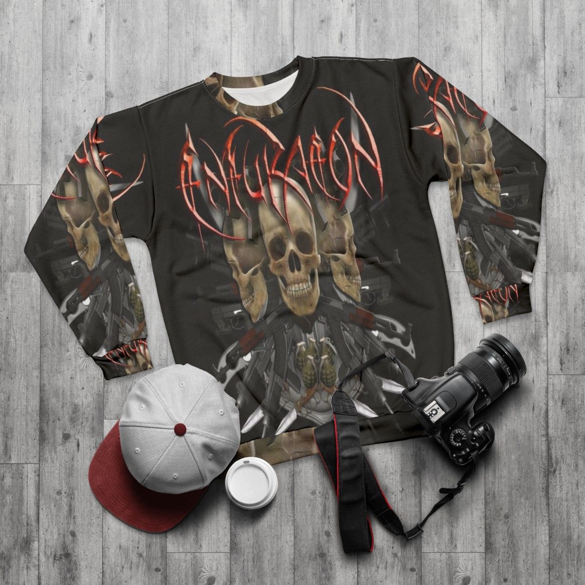 Enfuraeon Band Art Metalcore Sweatshirt - flat lay