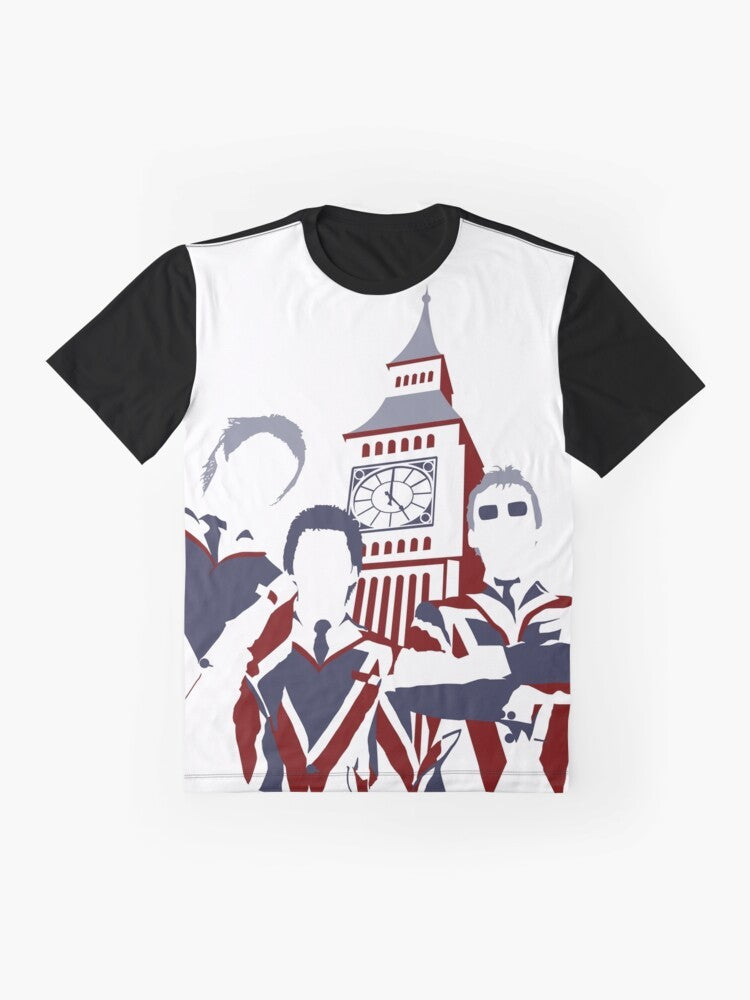 Mod Pop Art Graphic T-Shirt featuring The Jam logo and artwork - Flat lay