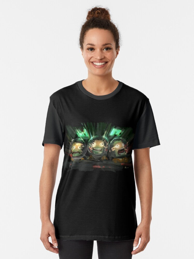 Kerbal Space Program inspired graphic t-shirt featuring the iconic Kerbal design - Women