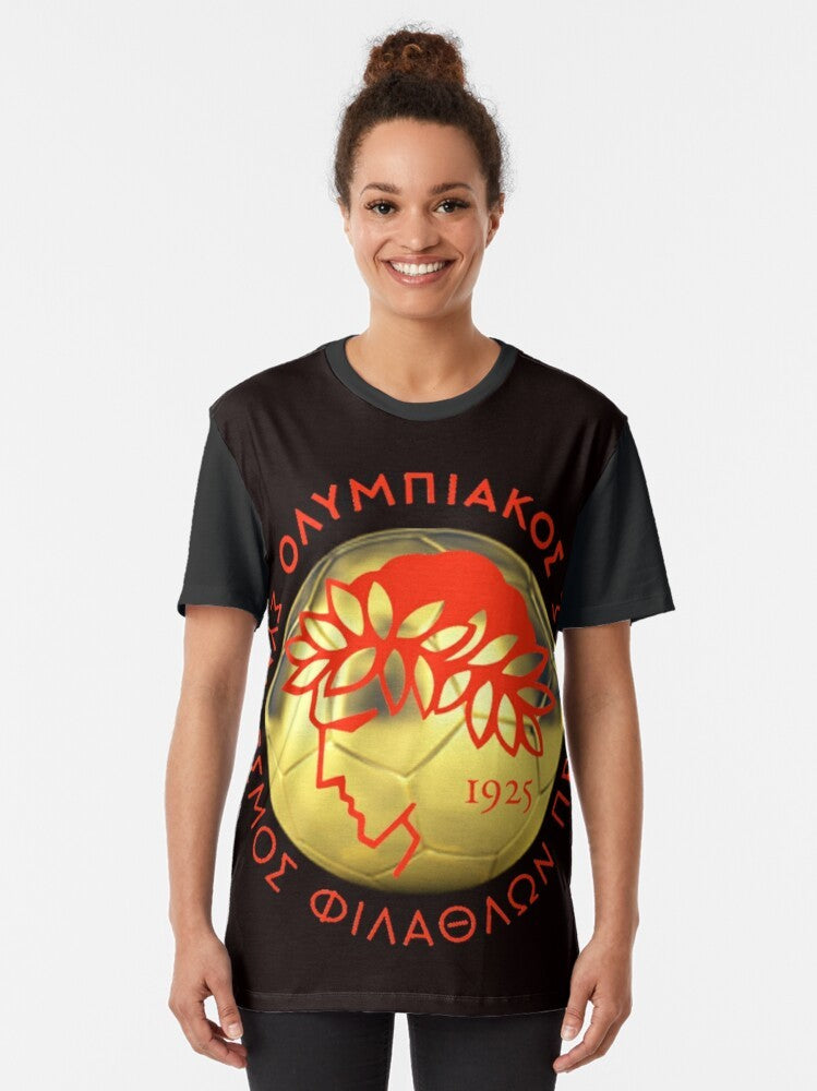 Olympiacos Piraeus Greek Football Club Gold Ball T-Shirt - Women