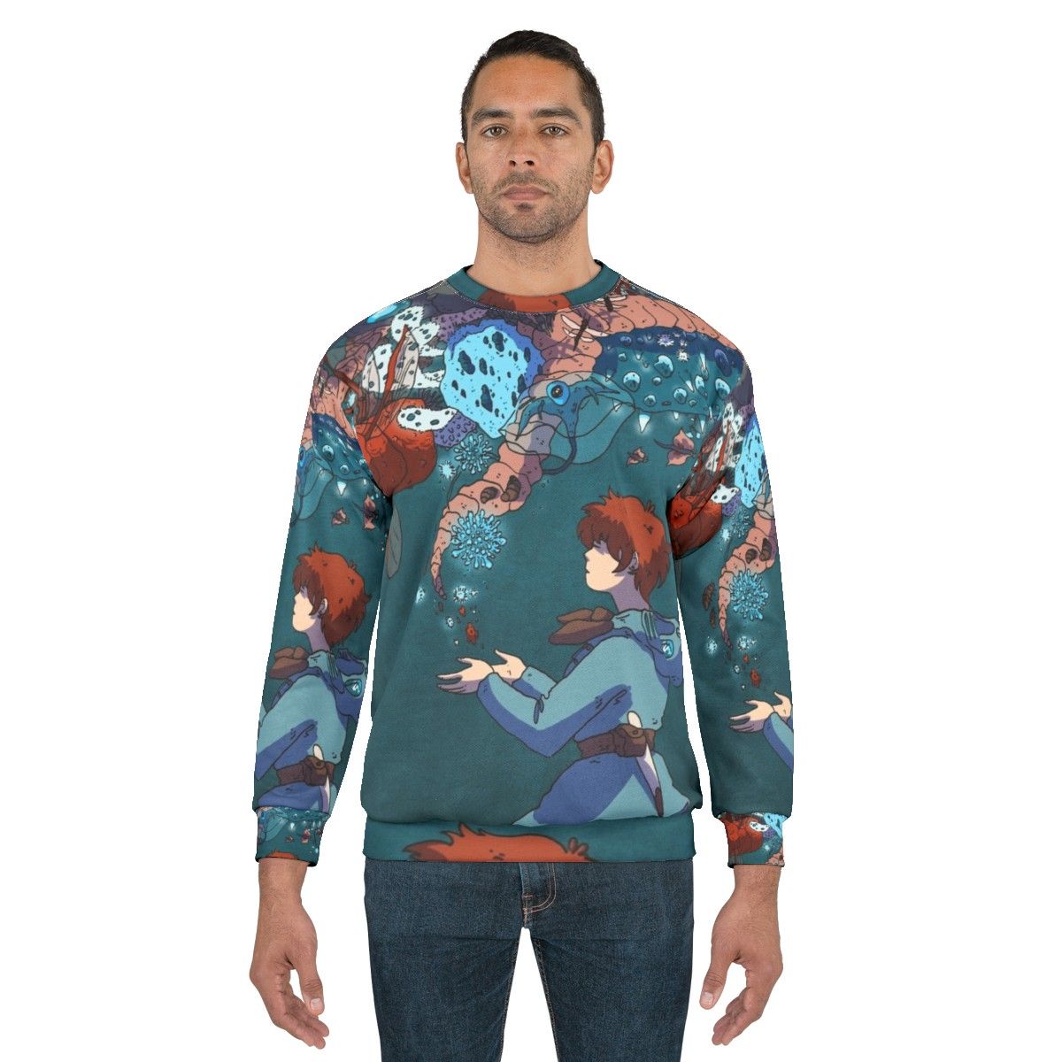 Nausicaa inspired sweatshirt with glowing insect pattern - men