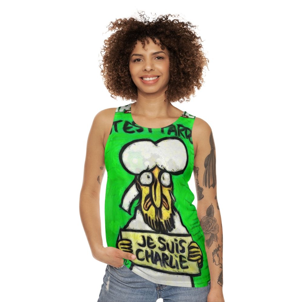 Tribute to Charlie Hebdo Unisex Tank Top - women