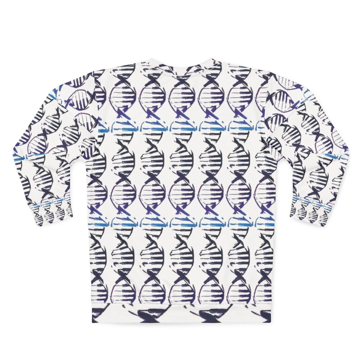 DNA strand silhouette ombre design sweatshirt - Back