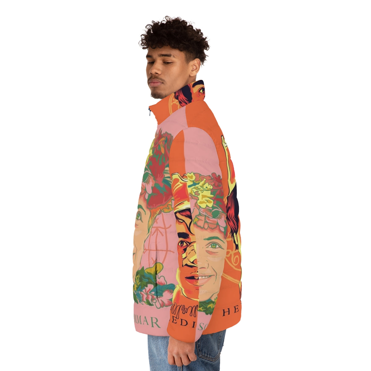 Hereditary Midsommar inspired puffer jacket with horror movie graphics - men side left