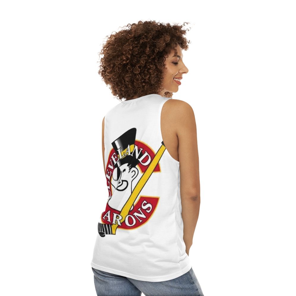 Vintage Cleveland Barons Retro Hockey Unisex Tank Top - women back