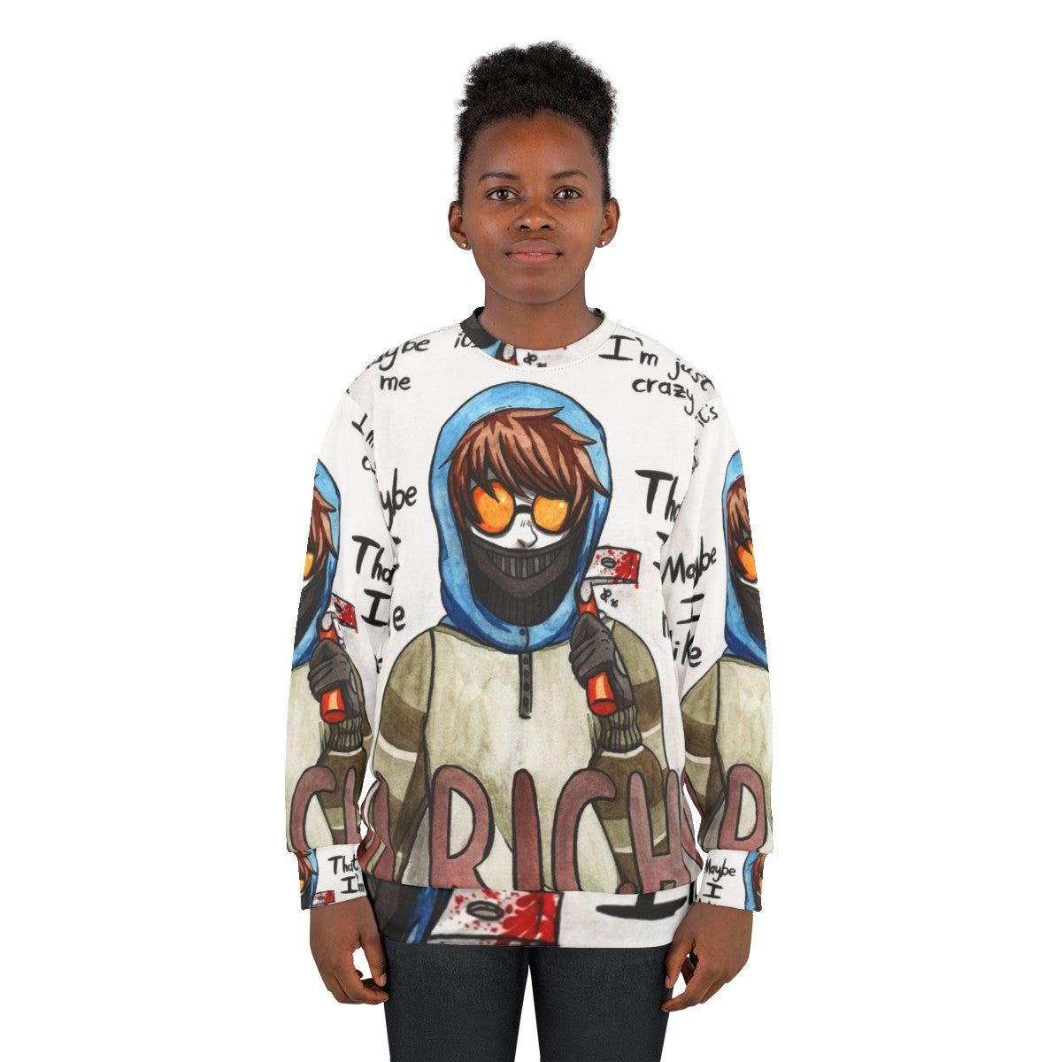 Ticci Toby Creepypasta Horror Fan Art Sweatshirt - women