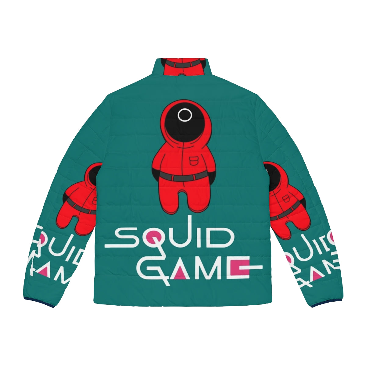 Squid Game Collection Puffer Jacket in pink guard uniform style - Back