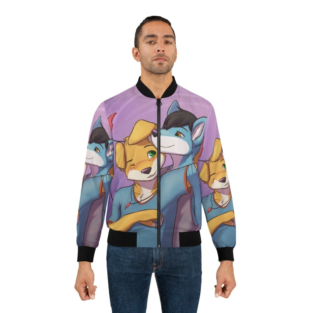 Weekend 1 album cover inspired bomber jacket featuring a furry couple design - Lifestyle