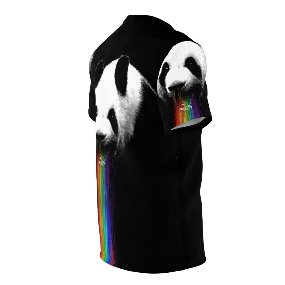 Colorful graphic t-shirt featuring a panda design with vibrant colors and patterns - men right