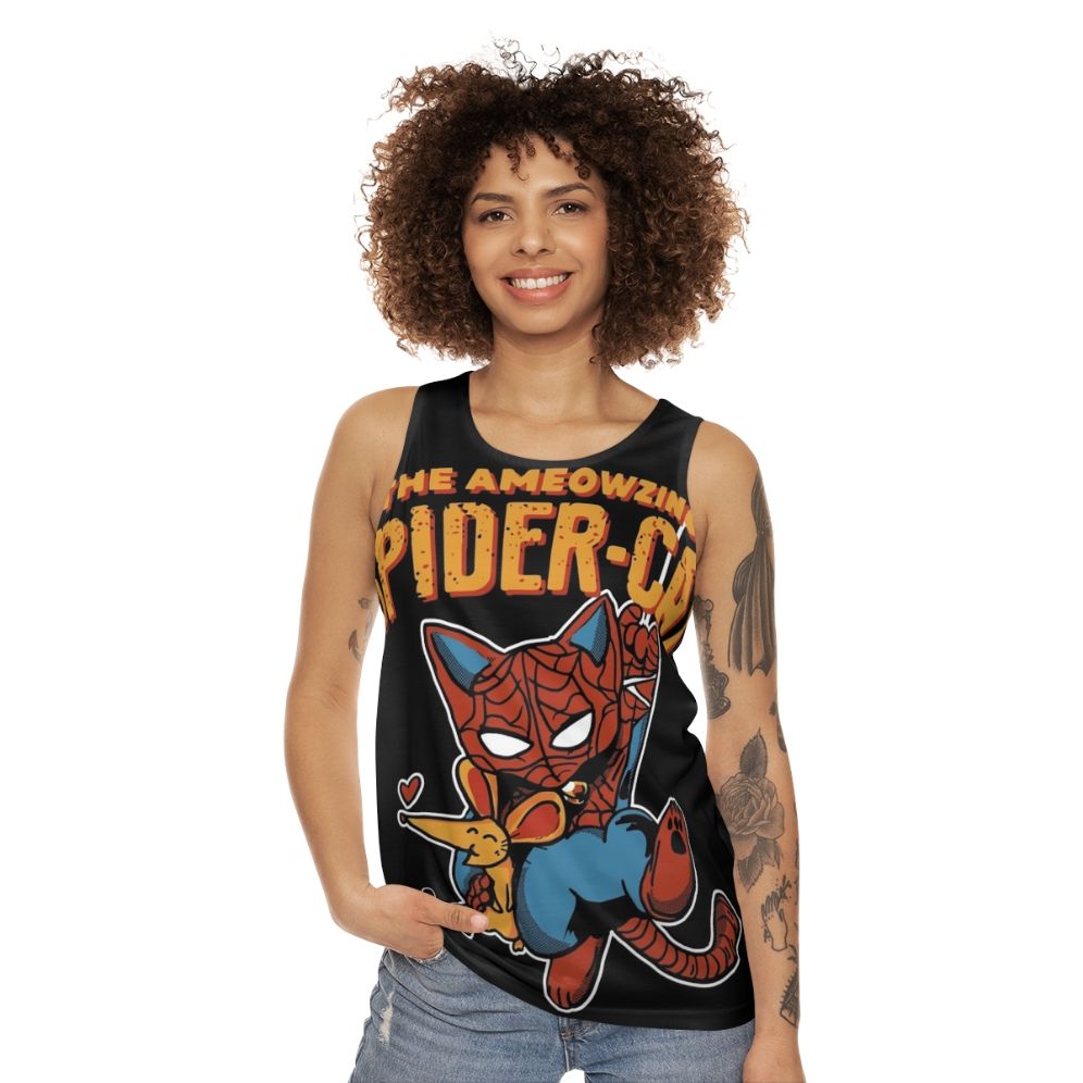 Unisex mouse rescue tank top with whimsical design - women